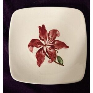 VTG Orchard Ware Hand Decorated Red Lily Bread & Butter Plate 6x6” 7 Available